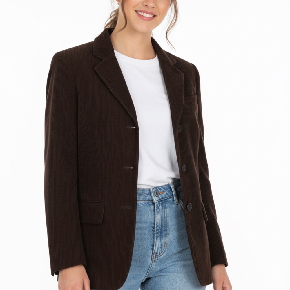 Rich Brown Dark Academia Corduroy Blazer S - Picture 3 of 5